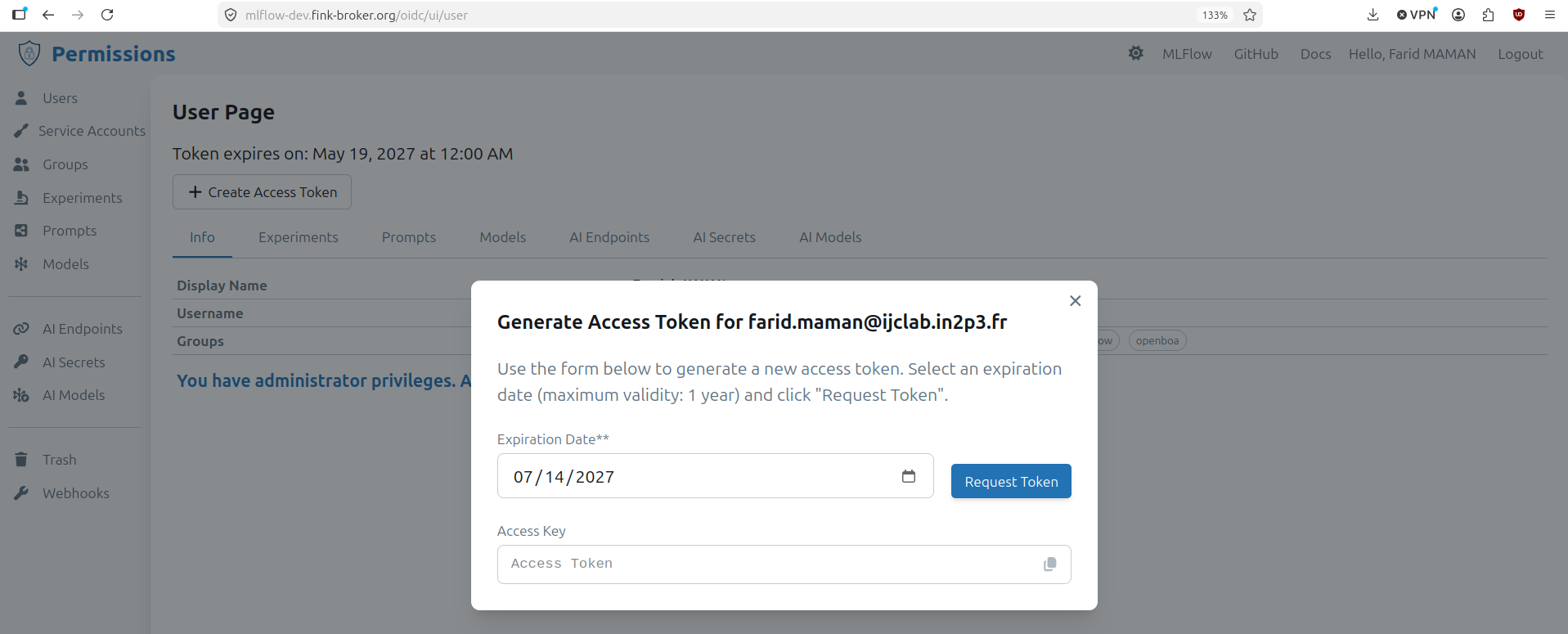 Create access token